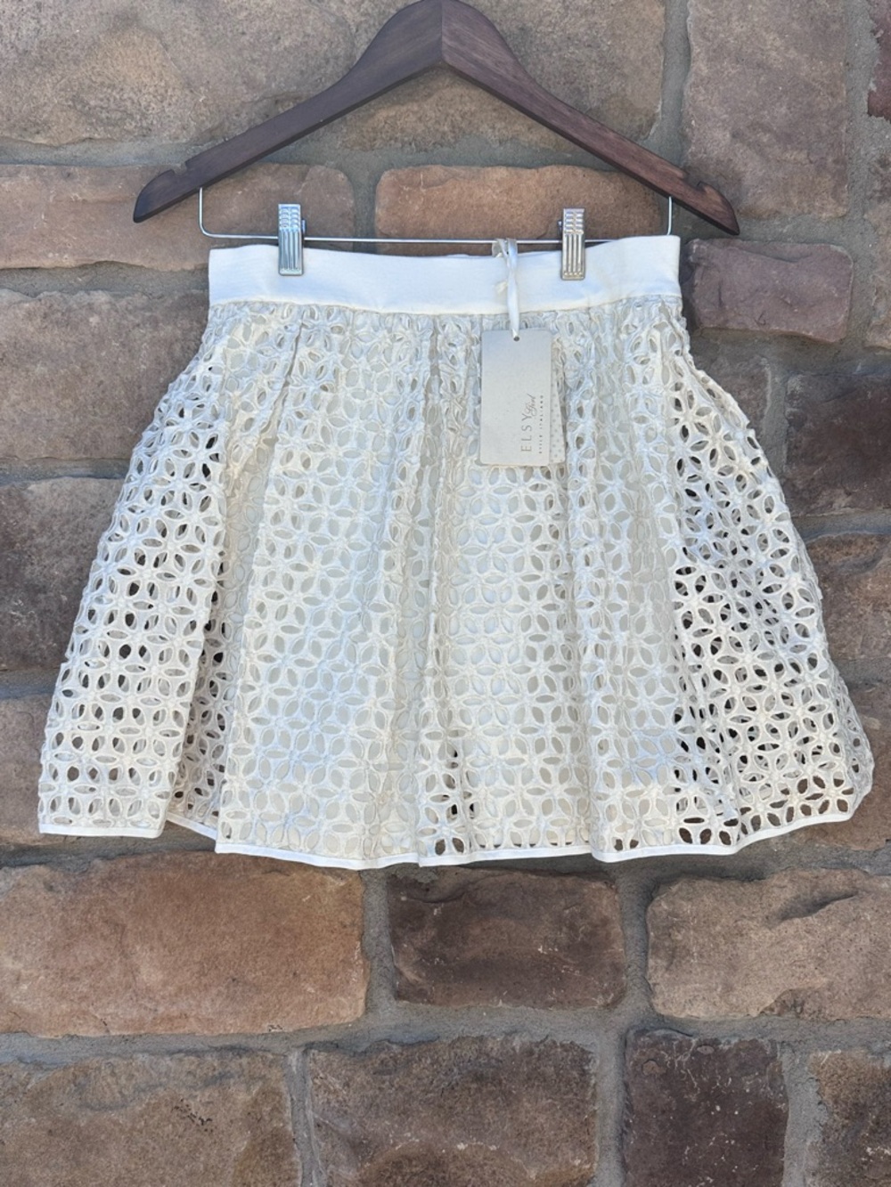 Elsy Girls' Cream Eyelet Skirt with Lined A-Line - Stylish Summer Layer